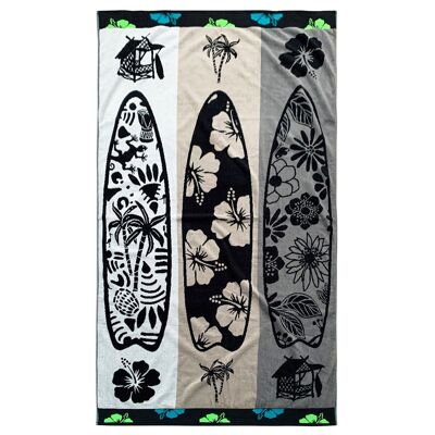 Santiago velor Jacquard terry beach towel 100x175 470g/m²