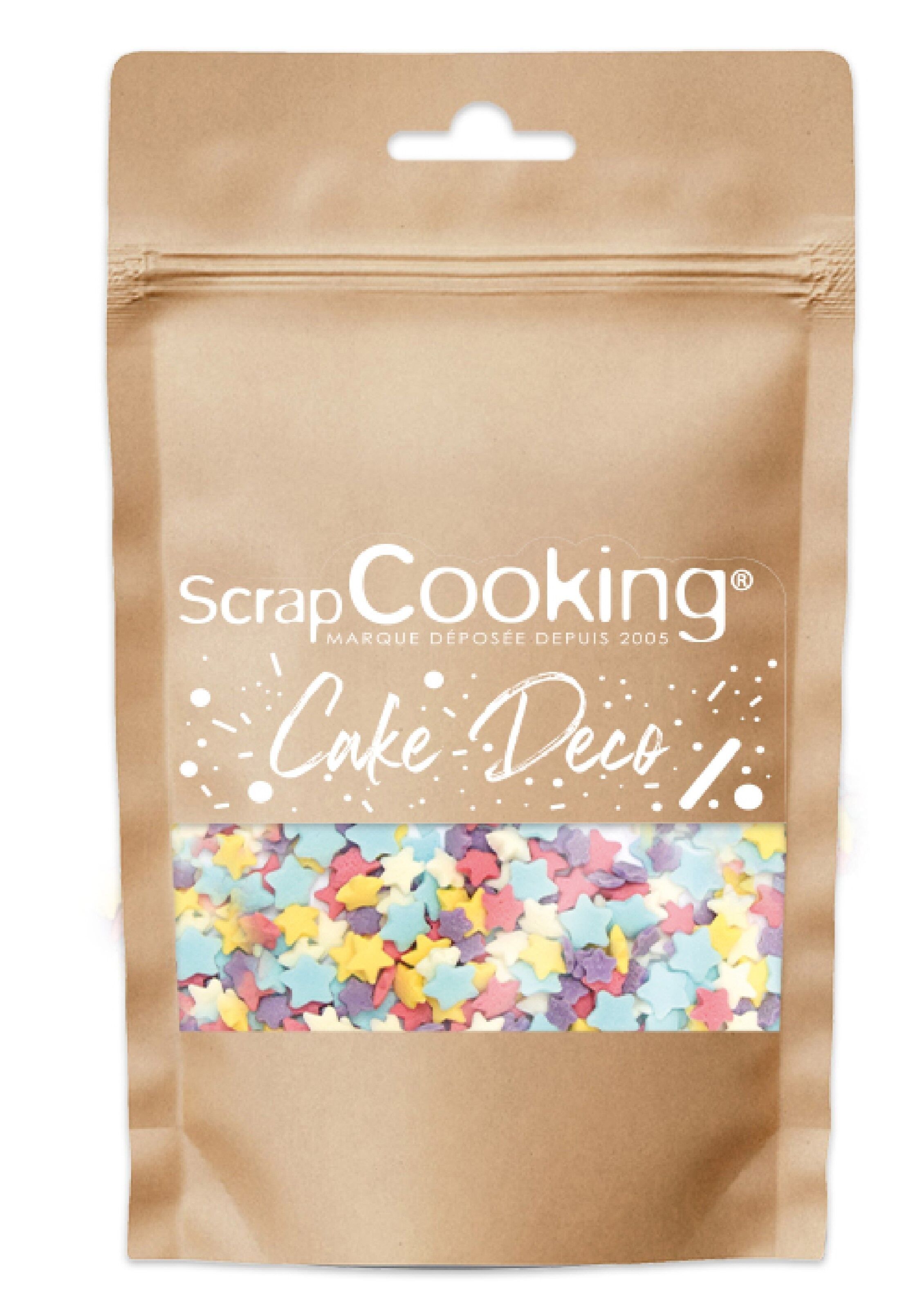 Tarro de adornos dulces "estrellas arcoíris" 55g