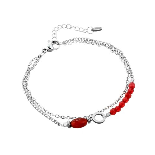 Bracelet Ulyssa en acier inoxydable rouge