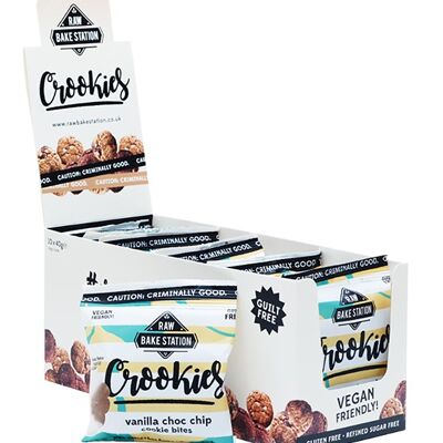 VEGANE COOKIES: Vanilla Choc Chip (12 x 40g Packungen)
