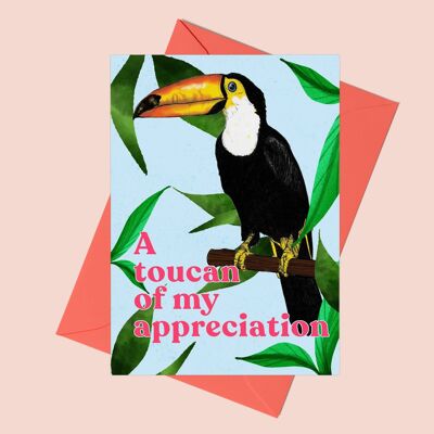 Un toucan de ma carte de vœux d’appréciation | Carte de remerciement