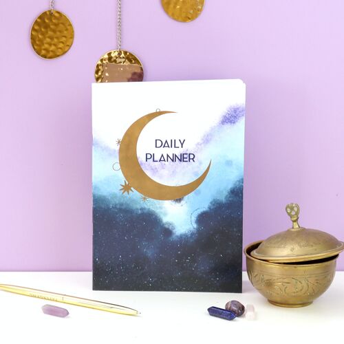 Celestial Moon Daily Planner | Cosmic Stationery | Astrology Themed