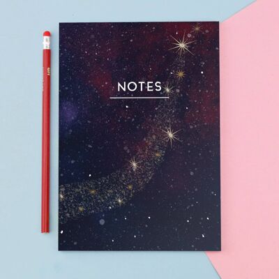 Quaderno con griglia a punti della nebulosa celeste | Cancelleria cosmica | Quaderno ecologico