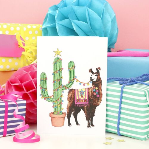 Llama Christmas Card | Festive Fiesta | Funny Xmas Card