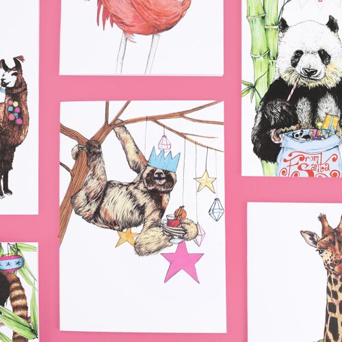 Cute Sloth Christmas Card | Festive Fiesta | Funny Xmas Card