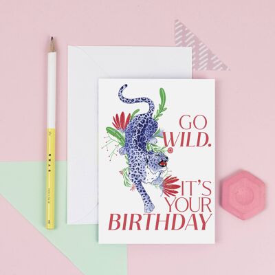 Go Wild Leopard Geburtstagskarte