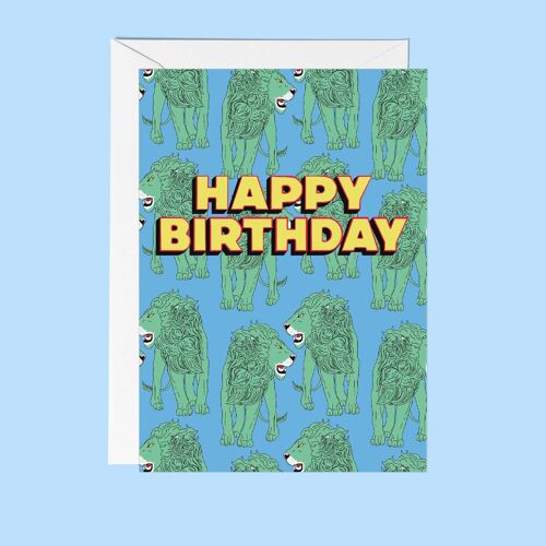 Happy Birthday Lion Greeting Card | Unisex Birthday | Cards