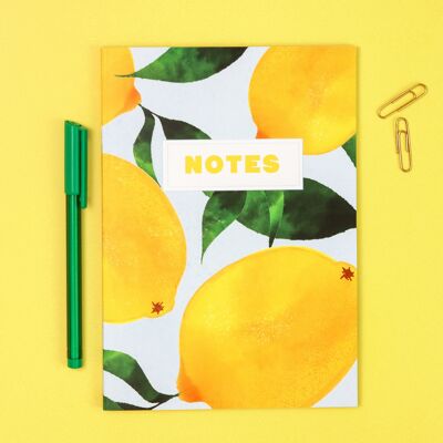 Cuaderno en blanco limón | Cuaderno Limón | diario | Papelería