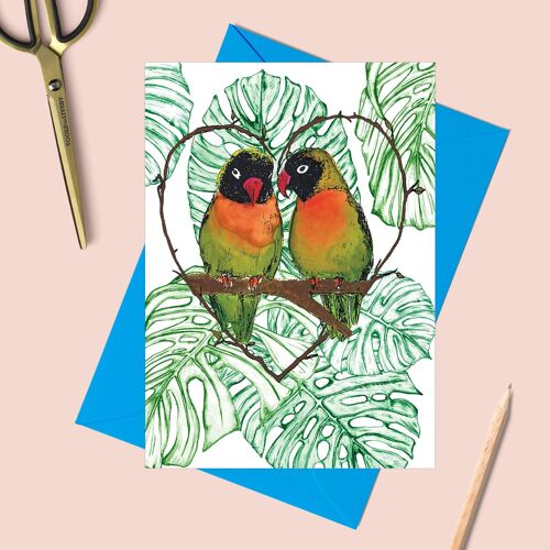 Love Birds Greeting Card | Wedding Day Card | Valentine's Day Card | Anniversary