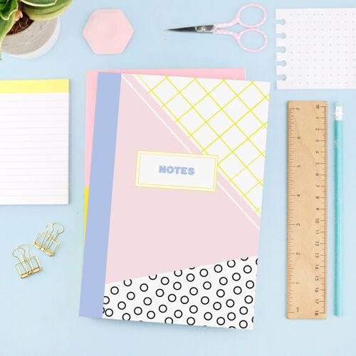 Memphis Blank Page Notebook | Geometric Journal | Eco-Friendly Stationery