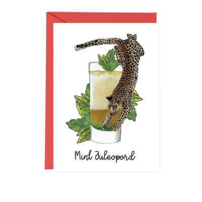 Mint Juleopard Cocktail Grußkarte