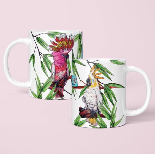 Party Cockatoos Mug | Parrot Coffee Mug | Funny Ceramic Mug