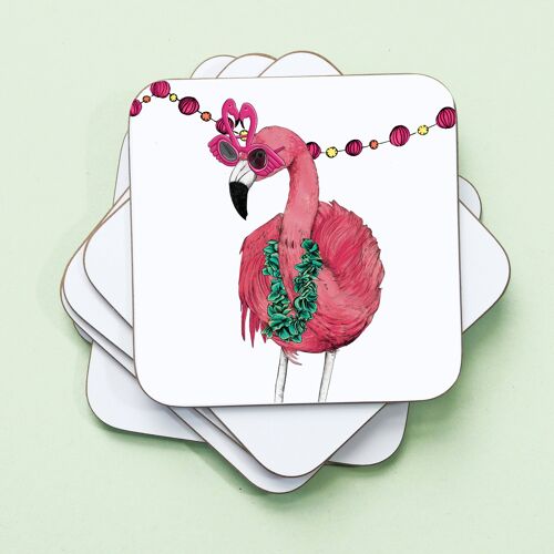 Party Flamingo Drinks Coaster