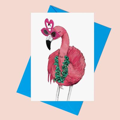 Carte De Vœux Flamant Rose | Cartes de vœux | Carte d'anniversaire d'oiseau