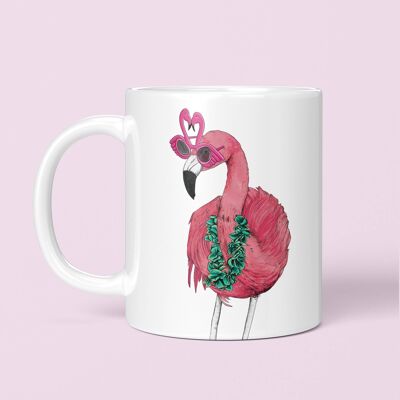 Taza de flamenco de fiesta | Taza de café de pájaro | Linda taza de cerámica