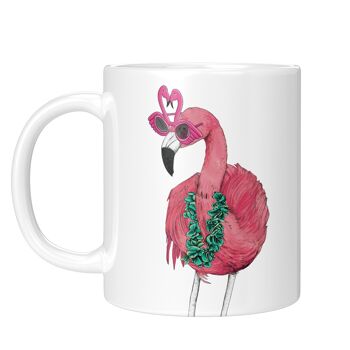 Tasse de flamant rose de fête | Tasse à café d’oiseau | Jolie tasse en céramique 2