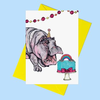 Carte de voeux Party Hippo 1