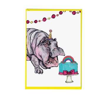 Carte de voeux Party Hippo 2