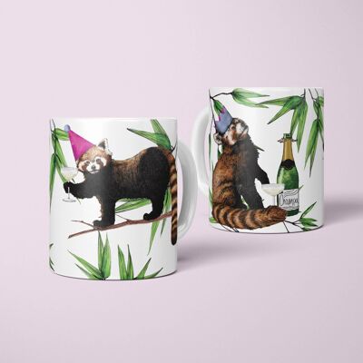 Tasse de pandas roux | Tasse à café pour animaux de fête | Cadeau d'enseignant