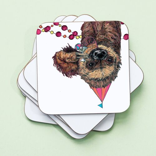 Party Sloth Drinks Coaster