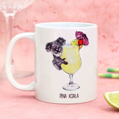Pina Koala Kaffeebecher | Lustige Kaffeetasse | Cocktail | Becher