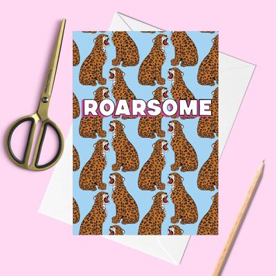 Roarsome Leopard Glückwunschkarte