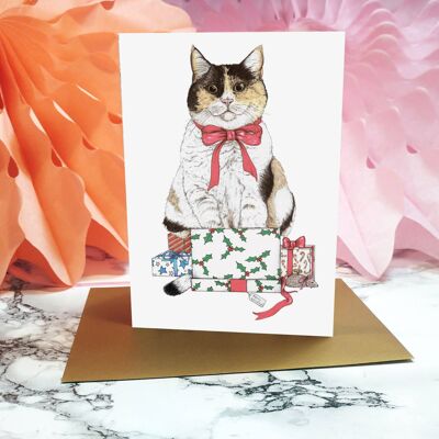 Santa's Helper Cat Greeting Card