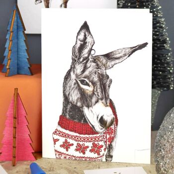 Carte de vœux de Santa's Helper Donkey 2