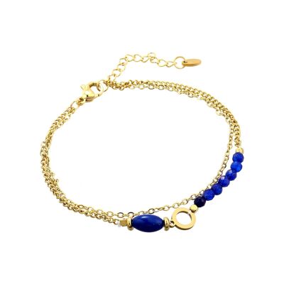 Bracelet Ulyssa en acier doré bleu