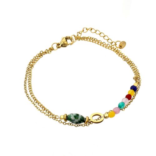 Bracelet Ulyssa en acier doré multicolore