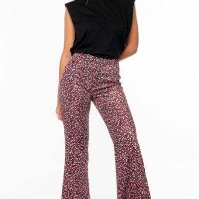 Floral flared trousers