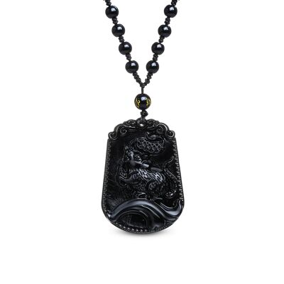 "Luck of the Rat" Necklace in Black Obsidian