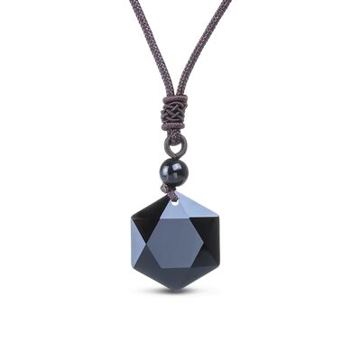 "Stern"-Halskette aus schwarzem Obsidian