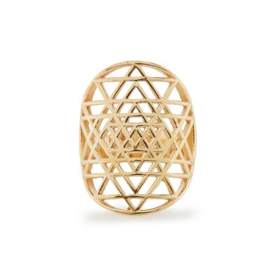 Anillo "Sri Yantra" chapado en oro