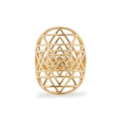 Gold Plated "Sri Yantra" Ring