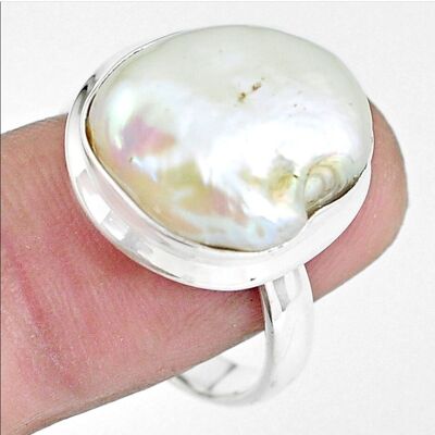 Ring “Appeasement and Spirituality” in Pearl and 925 Silver