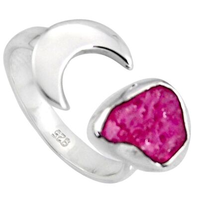 Ring "Fire of Passion" in Ruby and Silver 925