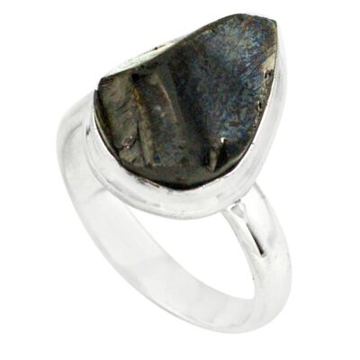 "Protective Energy Field" Ring in Shungite and 925 Silver