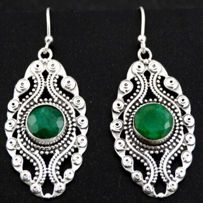 Emerald and 925 Silver “Harmony and Power” Earrings