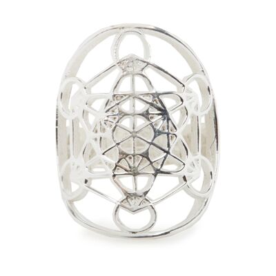 Metatron's Cube Ring "Power and Consciousness" in 925 Silver