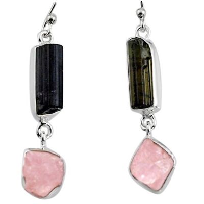 Boucles d'oreilles "Amour divin" en Morganite et Argent 925