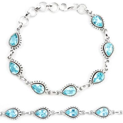 "Spirit and Self-Expression" Bracelet in Blue Topaz and 925 Silver
