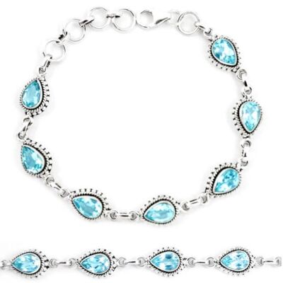 "Spirit and Self-Expression" Bracelet in Blue Topaz and 925 Silver