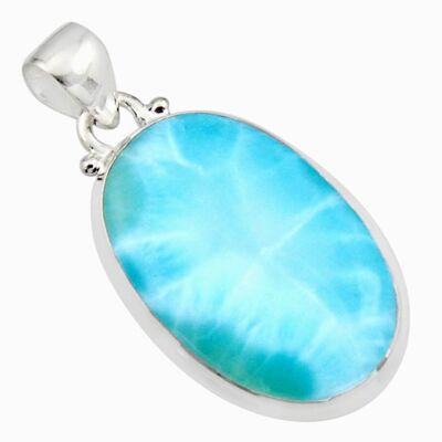 Necklace and pendant "Wave of Peace" in Larimar and Silver 925