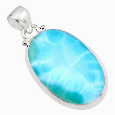 Necklace and pendant "Wave of Peace" in Larimar and Silver 925