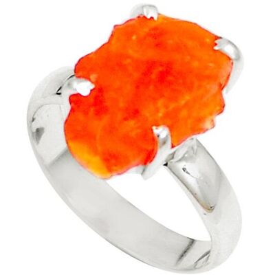 "Colored Life" Ring aus mexikanischem Orangenopal und 925er Silber
