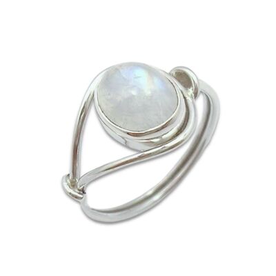 Ring "Femininity and Softness" in Moonstone and Silver 925