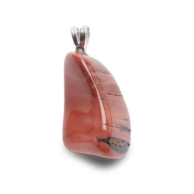 “Stability” pendant in Petrified Wood and its 925 Silver eyelet