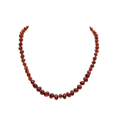 “Security and Presence of Gaia” Necklace in Cognac Amber
