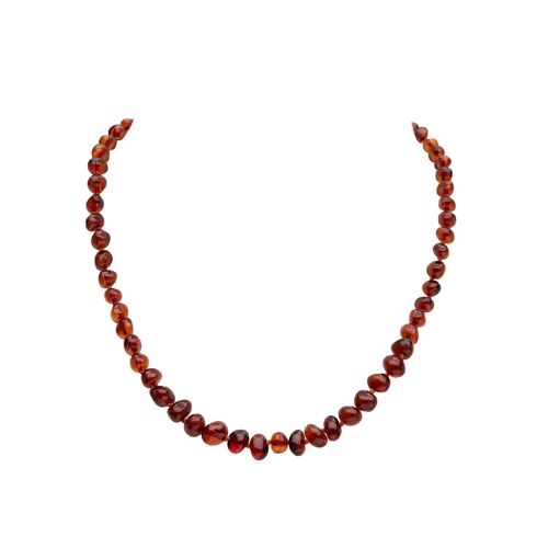 Collier “Sécurité et Présence de Gaïa” en Ambre couleur Cognac